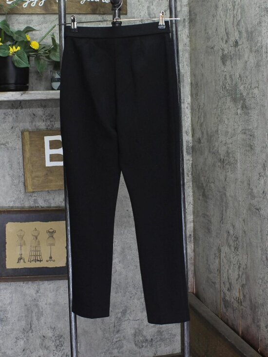Susan Graver Womens Pique Knit Regular Pull-on Slim-Leg Ankle Pants Black 2XS - Picture 2 of 5